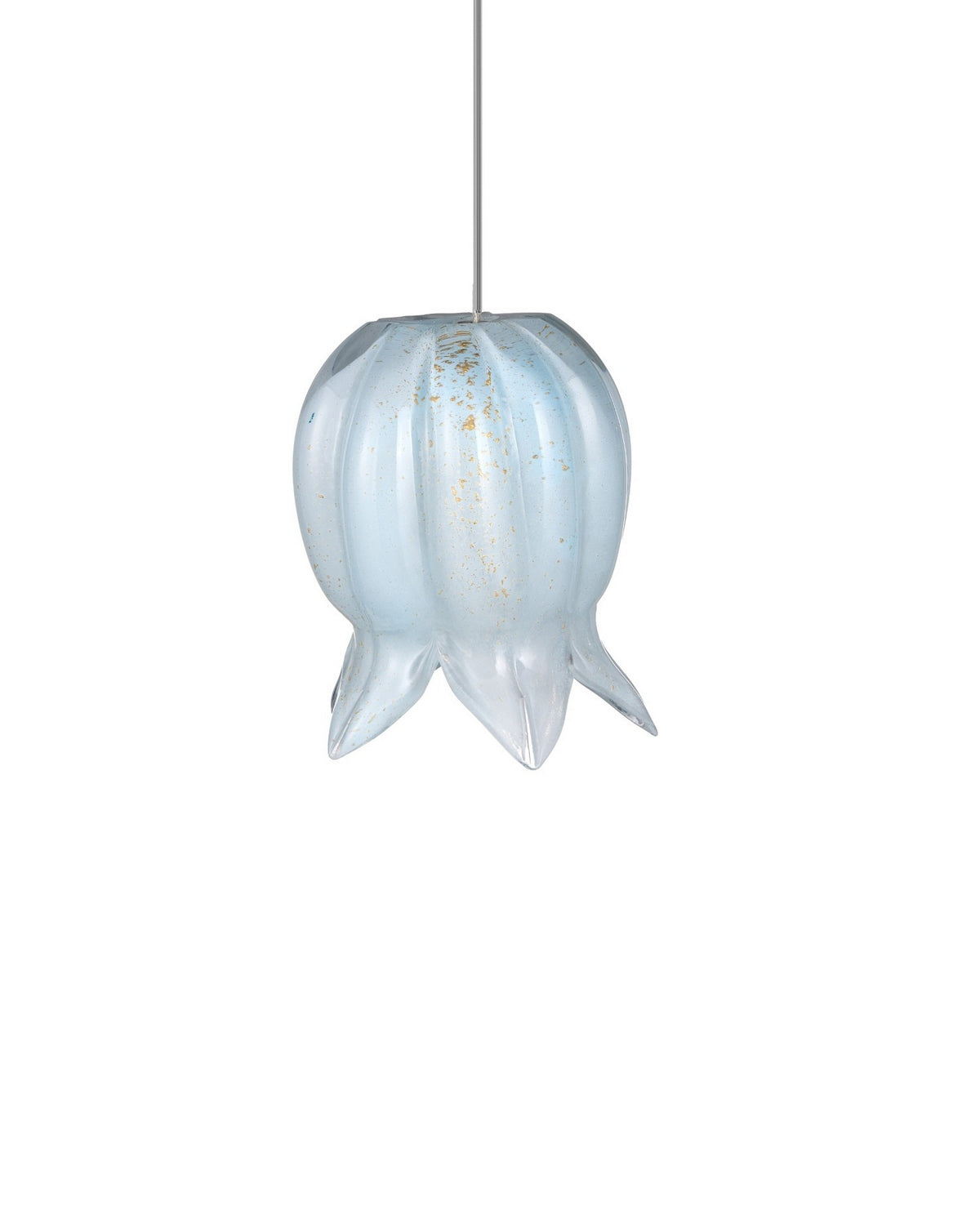 Currey and Company 9000-1415 Polpo Linéaire Multi-Drop Suspension en bleu/argent