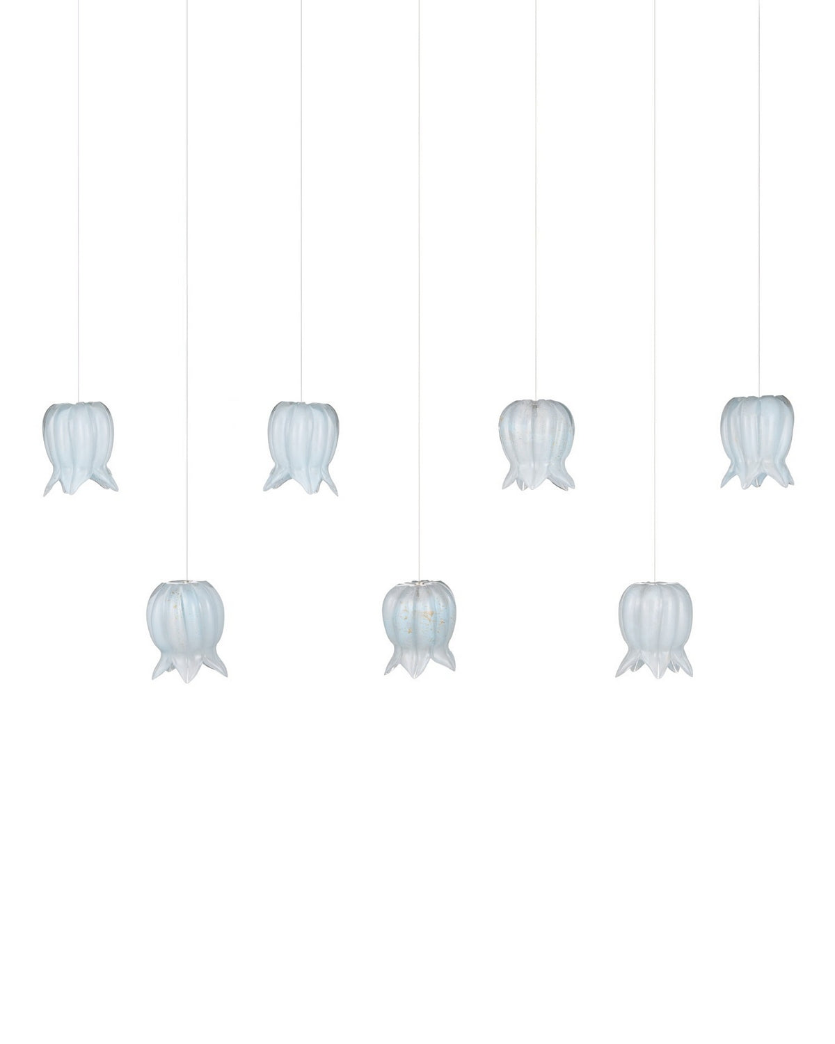 Currey and Company 9000-1418 Polpo Linéaire Multi-Drop Suspension en bleu/argent