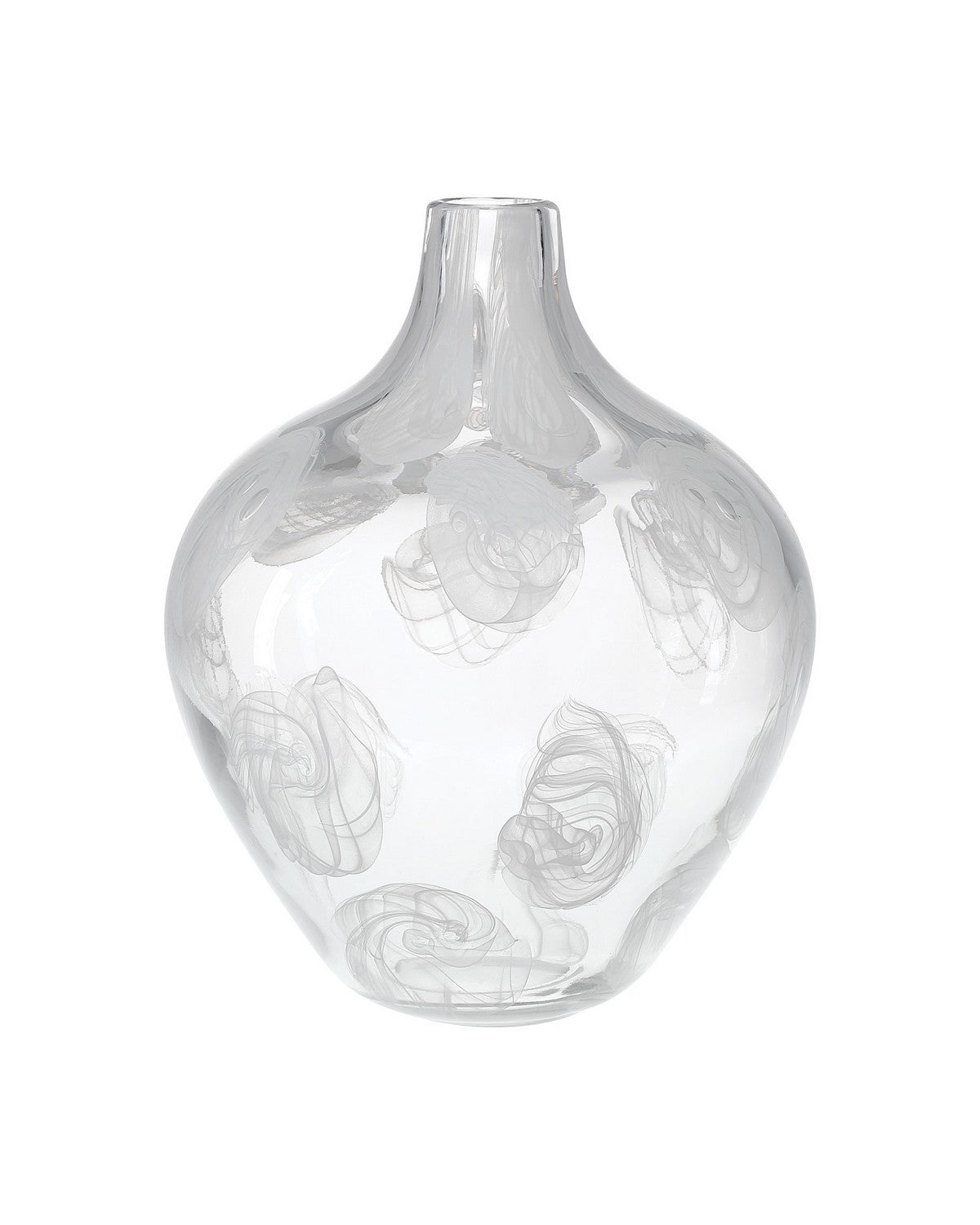 Vase sphérique Aetheria 1200-1153 de Currey and Company, transparent/blanc