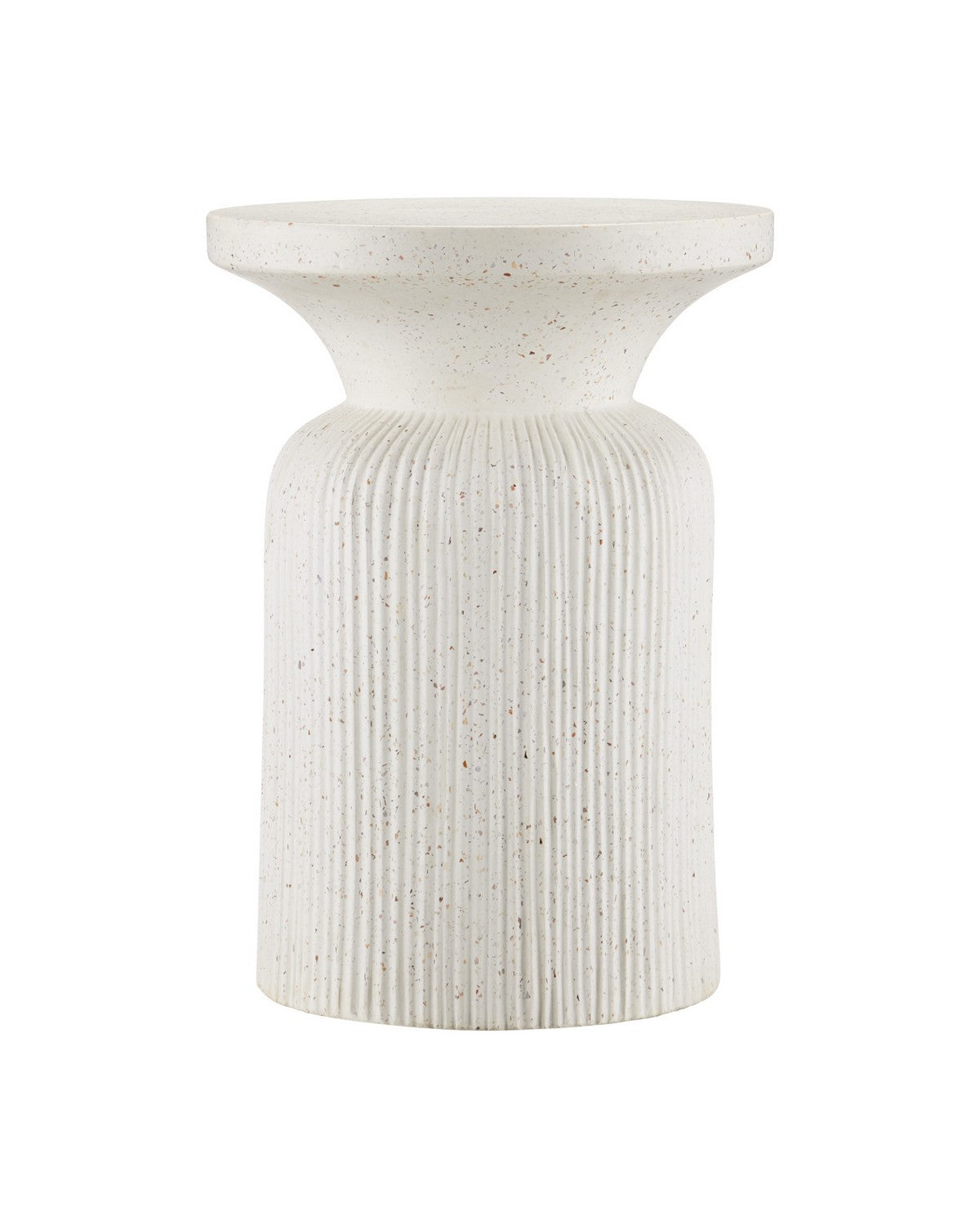 Table d'appoint Ridge Terrazzo de Currey and Company, 2000-0054, couleur ivoire.