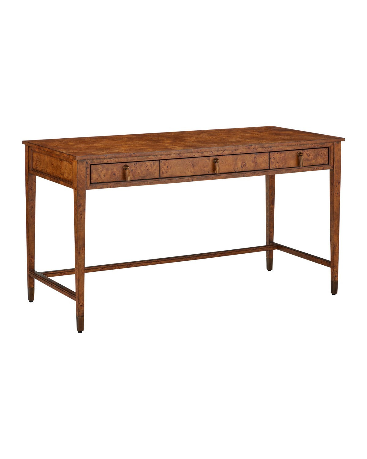 Currey and Company 3000-0343 Evie Writing Desk in Mappa Burl/Brass