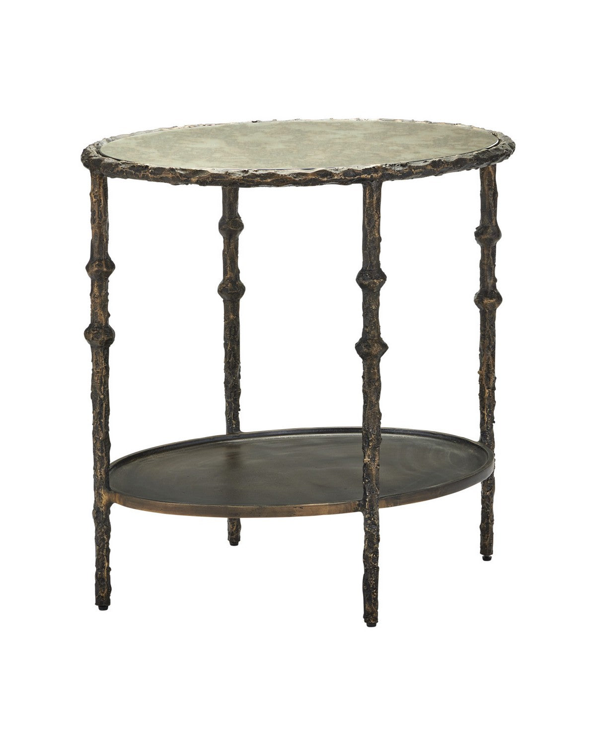 Table d'appoint Spalzato 4000-0284 de Currey and Company Laiton vieilliVerre ancien