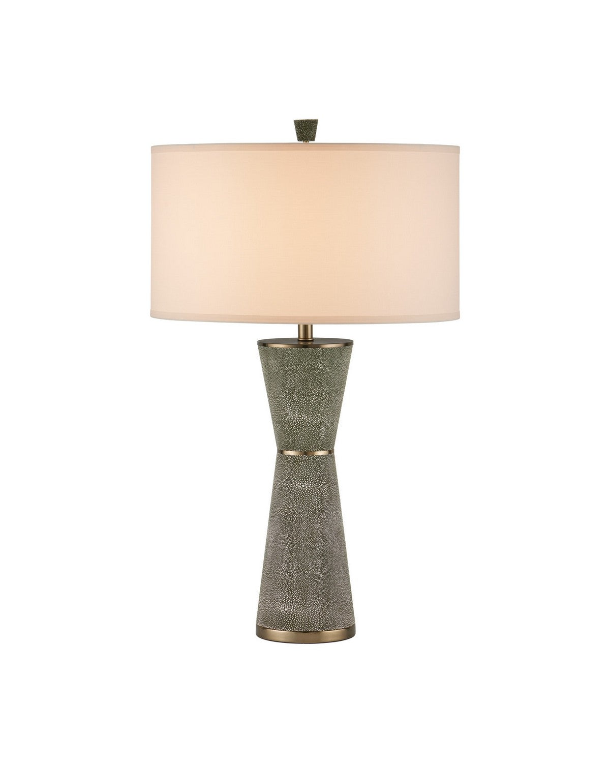 Currey and Company 6000-1084 Galuchat Lampe de table en similicuir galuchat vert/laiton