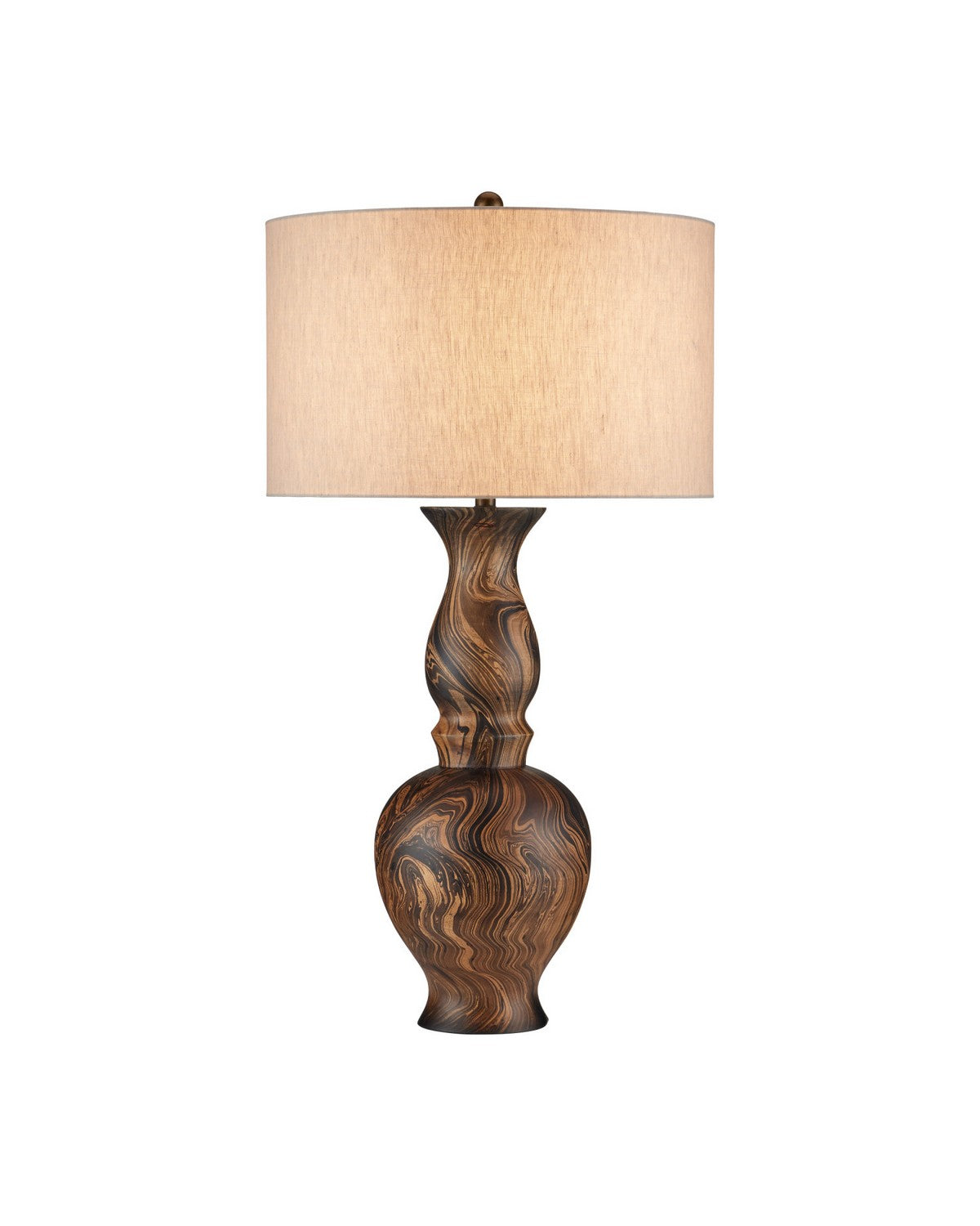 Currey and Company 6000-1088 Carterton Table Lamp in Marbleized Brown