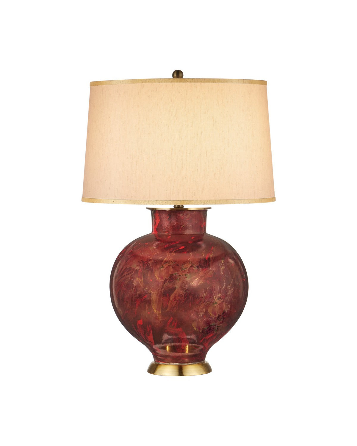 Currey and Company 6000-1106 Lutz Lampe de table en rouge foncé/or
