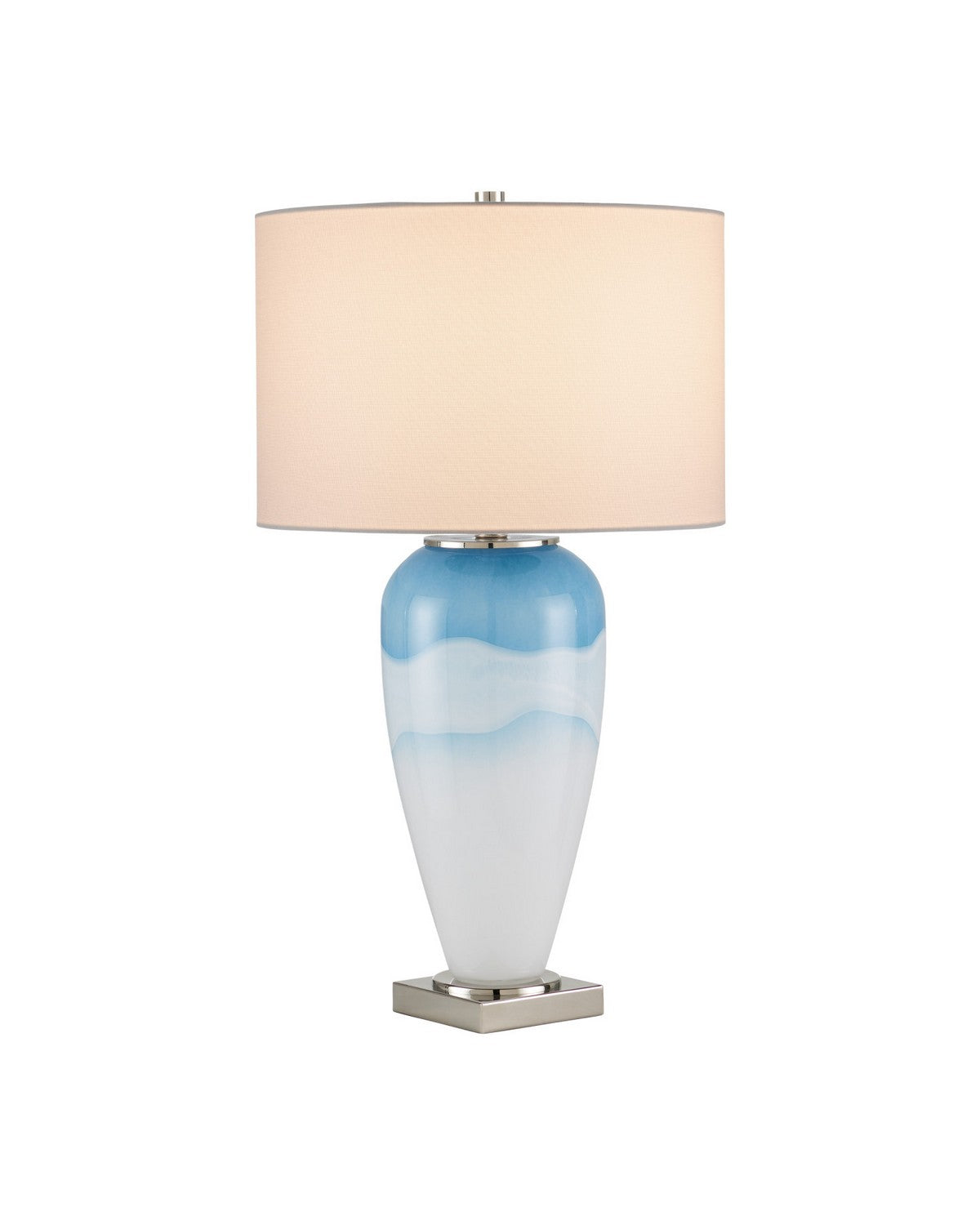 Currey et Compagnie 6000-1122 Le Ciel Lampe de table en bleu nuageux/nickel