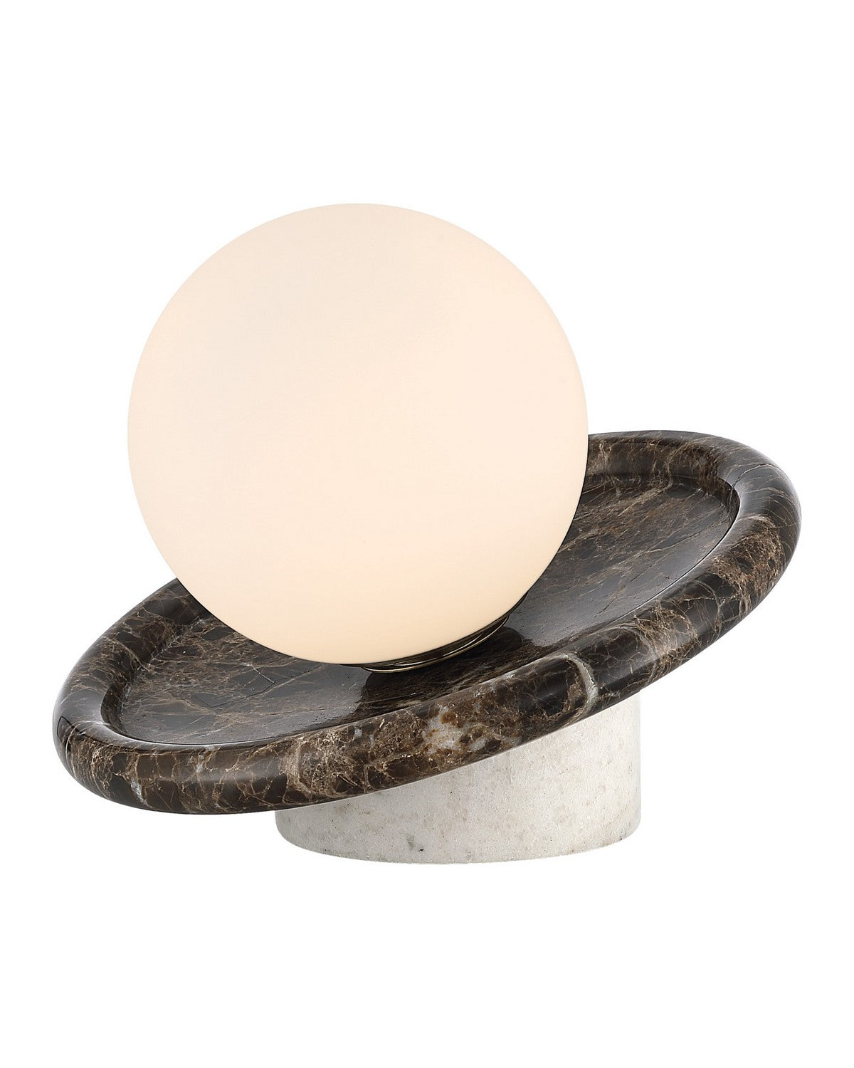 Currey and Company 6700-0031 Navigation sans fil Lampe de table en marron/blanc/opaque