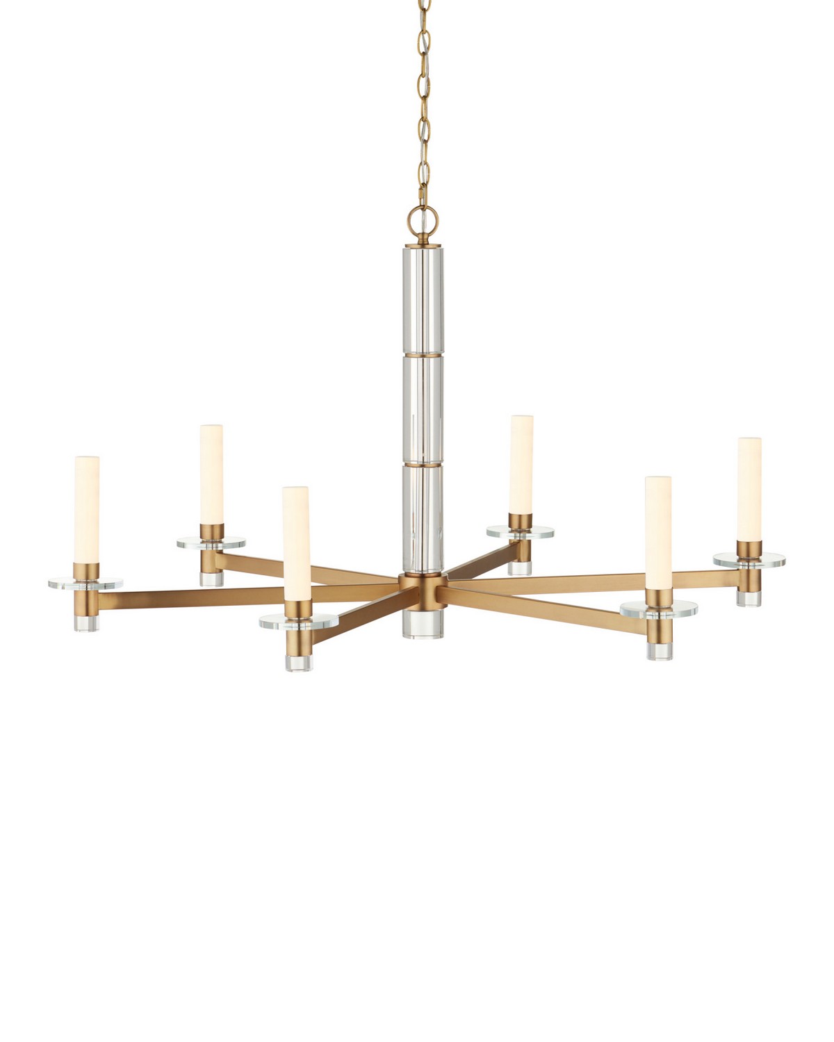 Currey et Compagnie 9000-1464 Marcelo Suspendu en laiton antique transparent/blanc