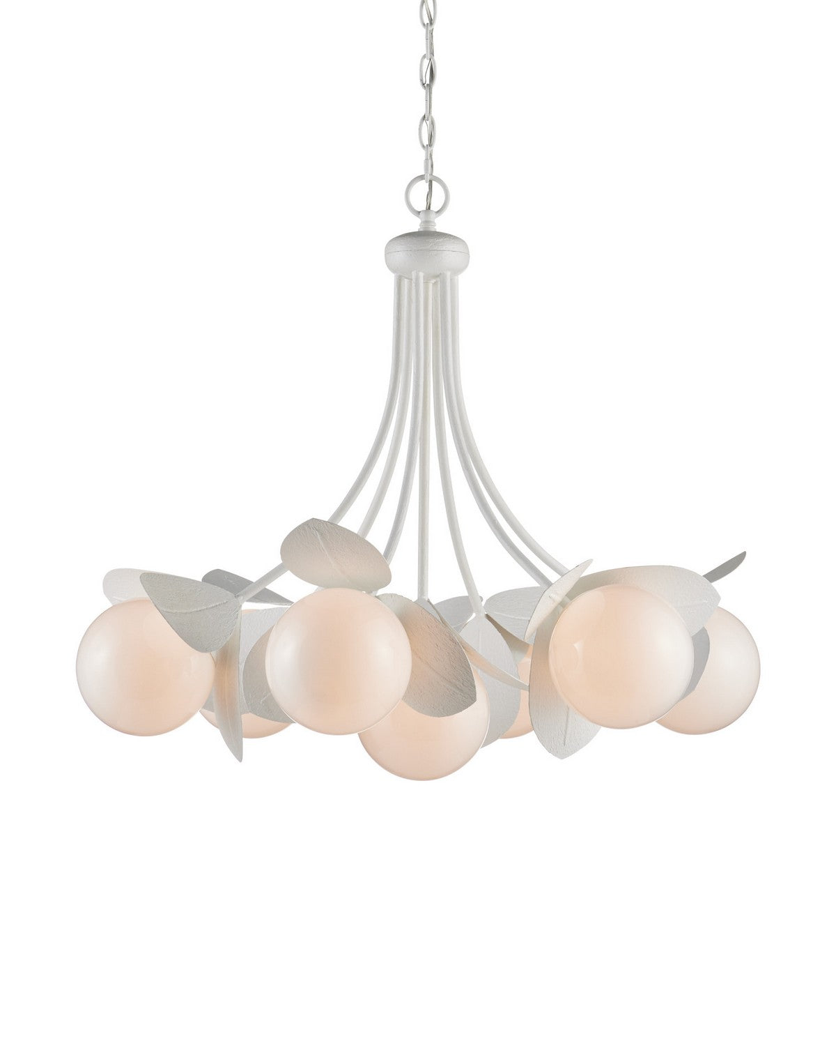 Currey and Company 9000-1465 Efflorescence Suspendu en gesso blanc/blanc