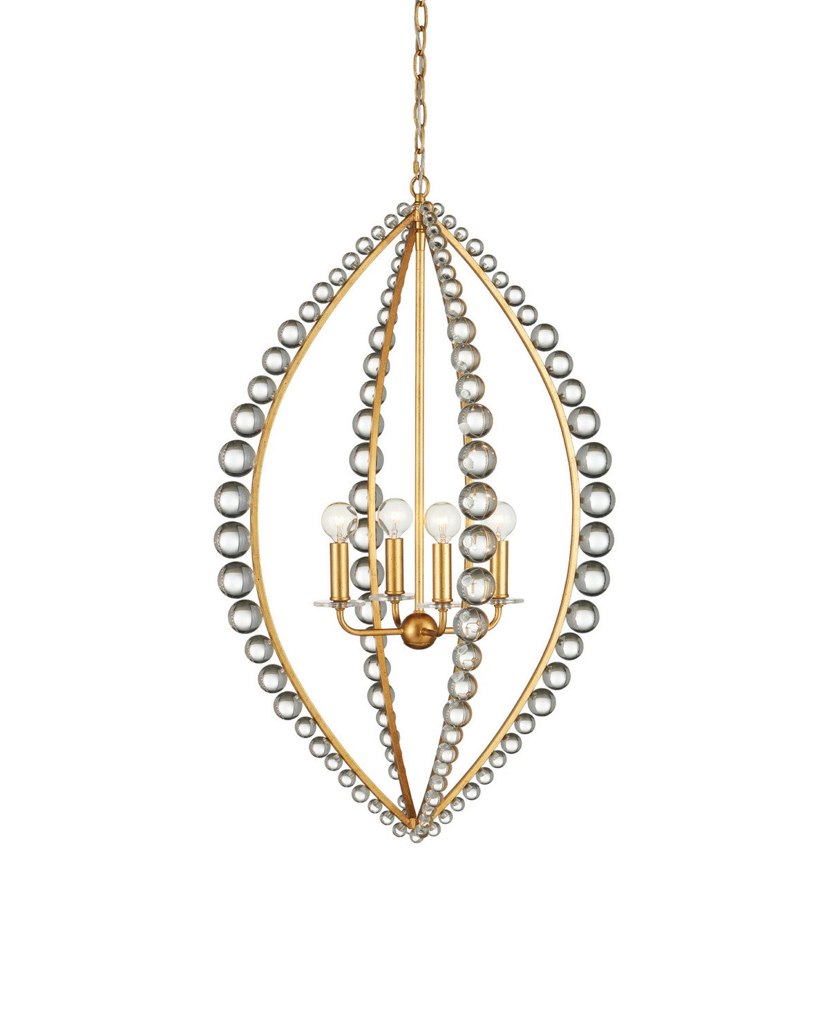 Currey and Company 9000-1466 Amadora Teardrop Suspendu Feuille d'or clair/antique