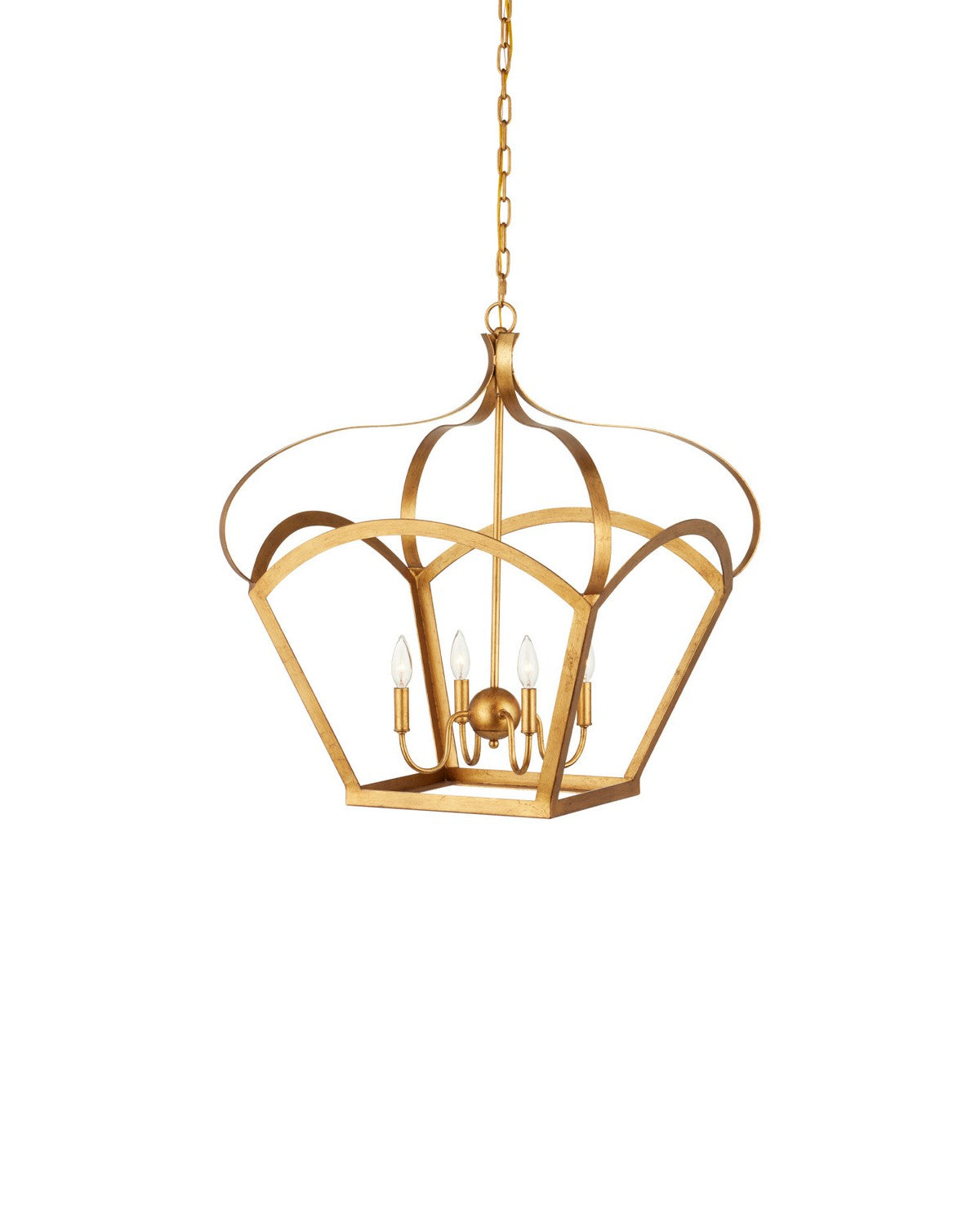 Currey and Company 9000-1487 Coronet Lantern in Antique Gold Leaf