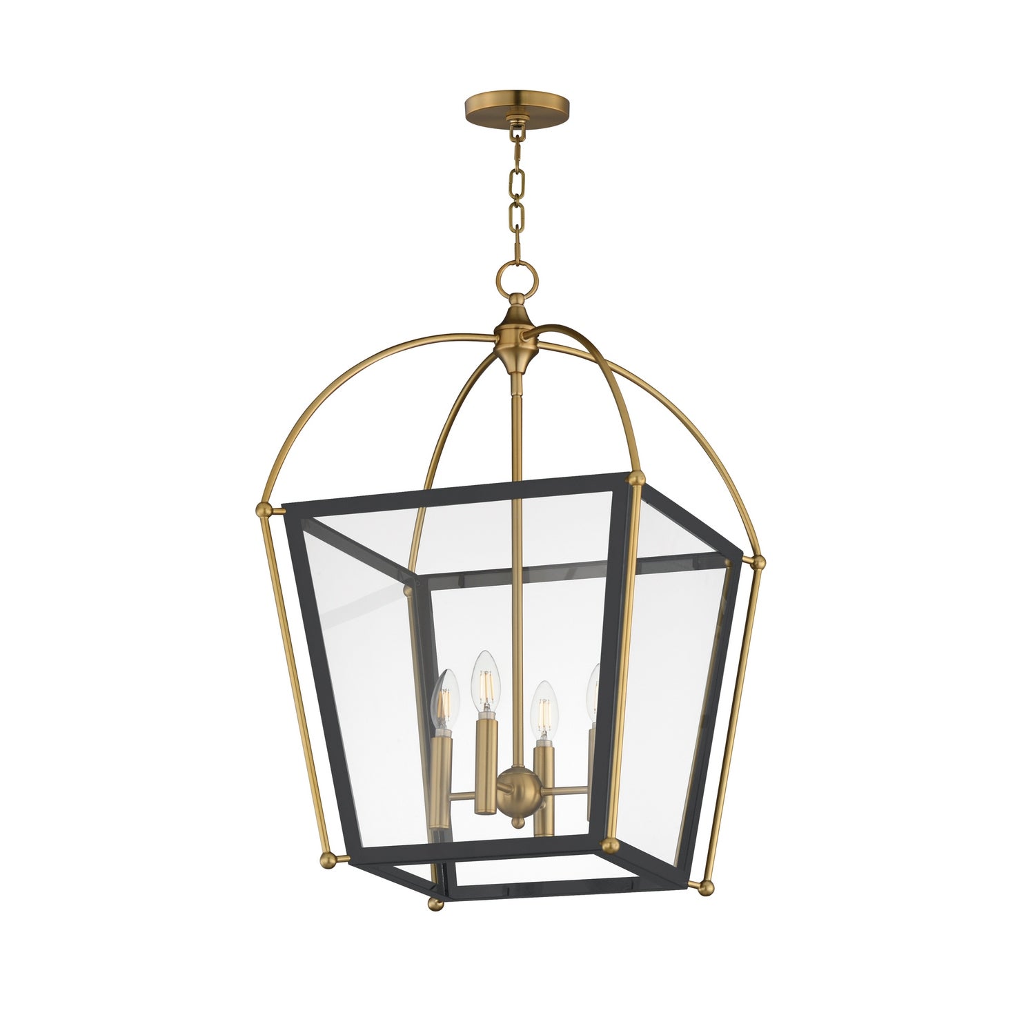 Maxim Lighting 22524BKNAB McCadden Pendant in Black / Natural Aged Brass