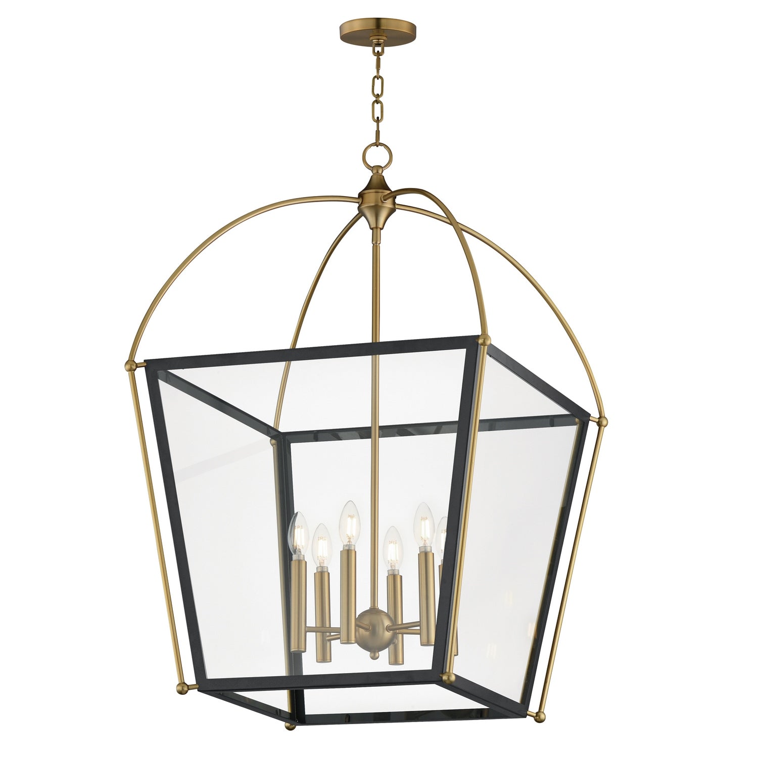 Maxim Lighting 22526BKNAB McCadden Pendant in Black / Natural Aged Brass