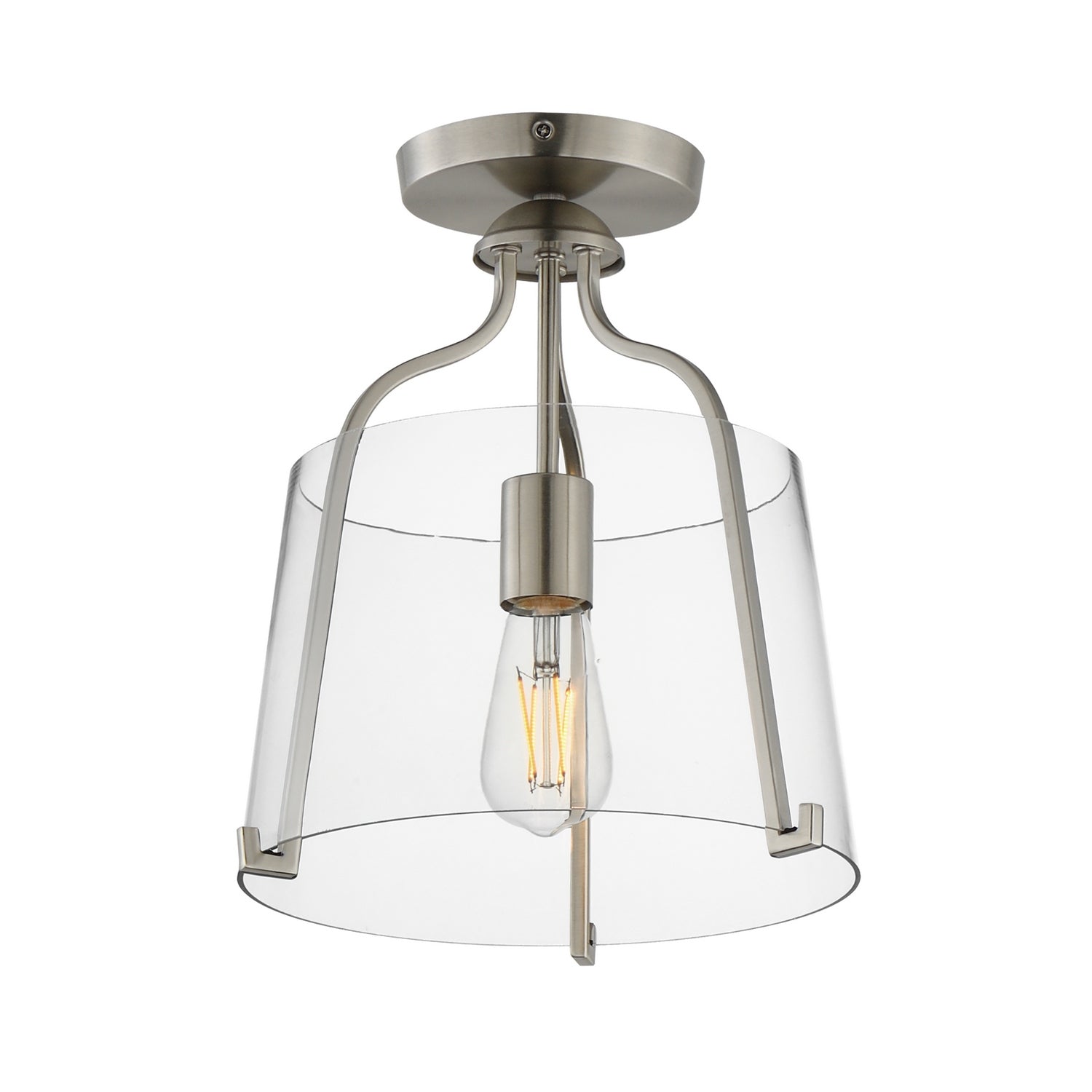 Maxim Lighting 5681CLSN Bellmore Semi Flush Mount in Satin Nickel