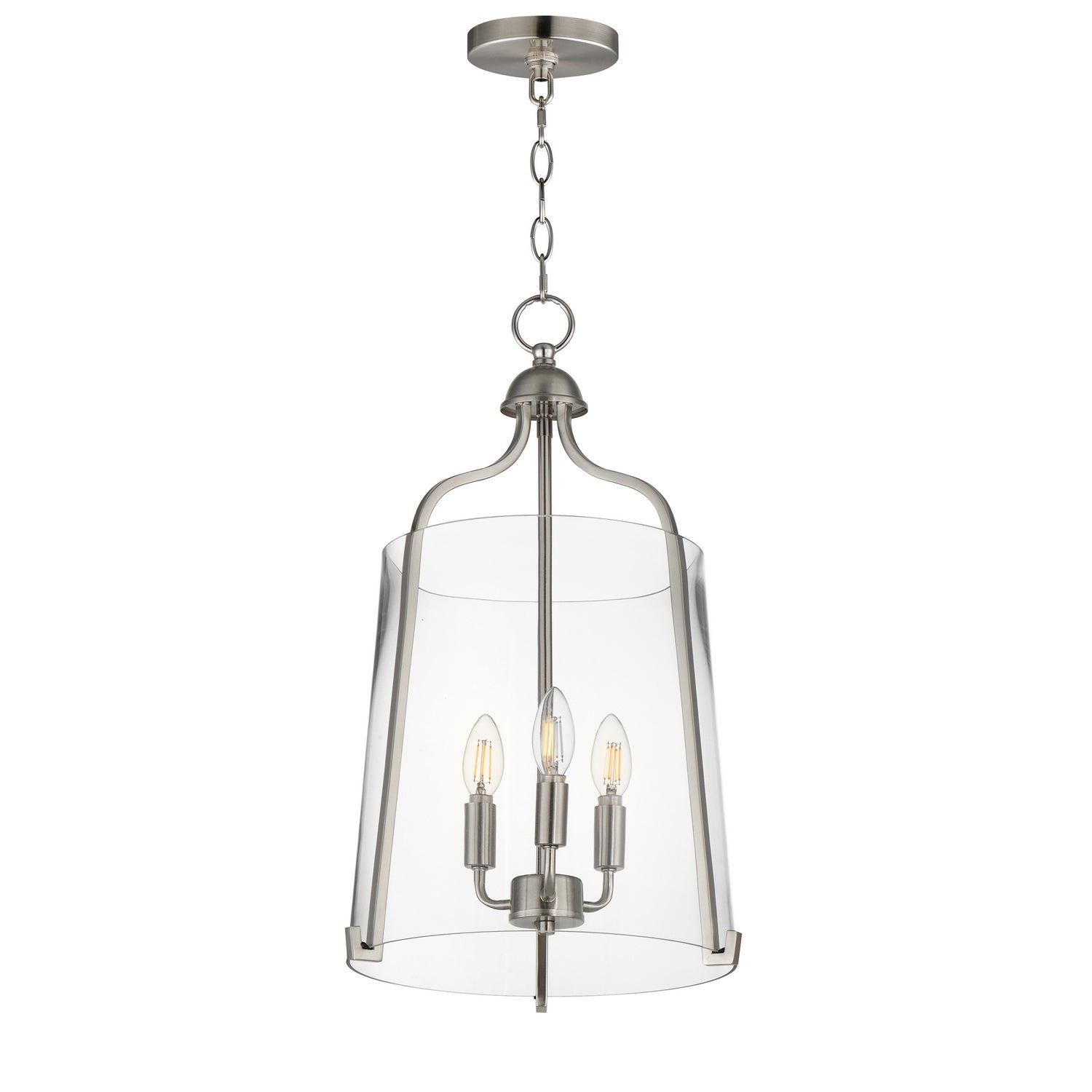 Éclairage Maxim 5683CLSN Foyer Bellmore Suspension en nickel satiné