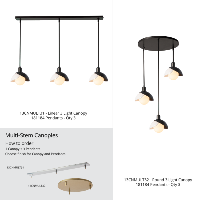 Hubbardton Forge 181184 Brooklyn Double Shade Art Glass Mini Pendant