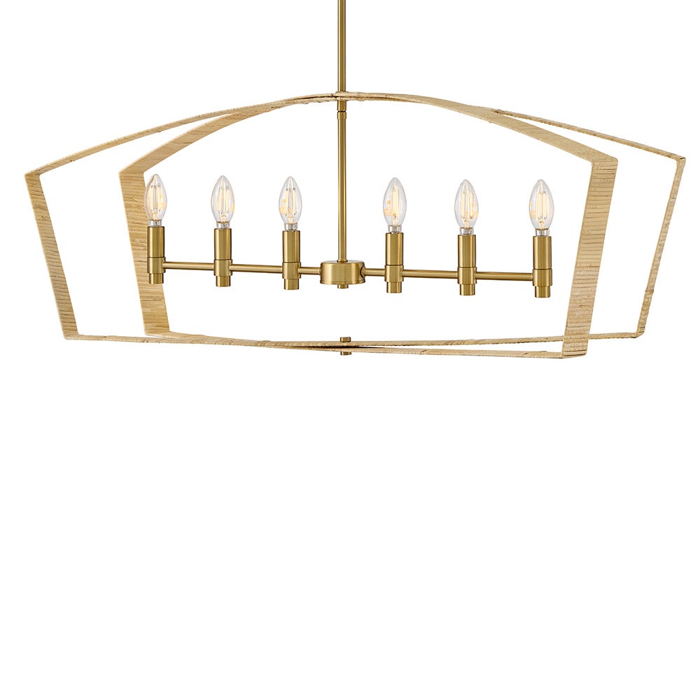 Lark 83645LCB Sammi Linear Chandelier in Lacquered Brass
