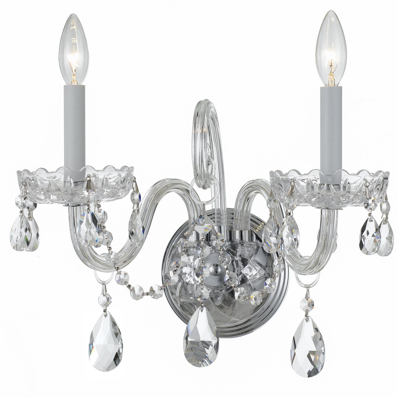 Crystorama - 1032-CH-CL-S - Deux lumières Murale - Cristal traditionnel - Chrome poli