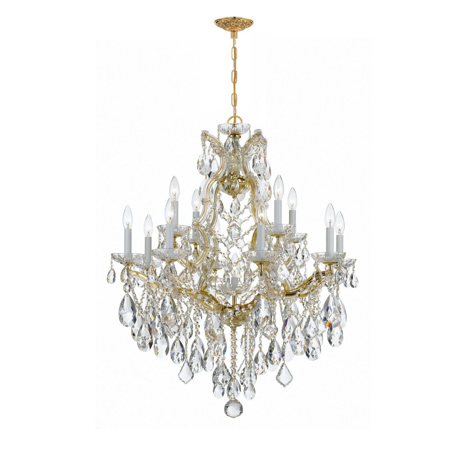 Crystorama - 4413-GD-CL-SAQ - 13 Light Chandelier - Maria Theresa - Gold
