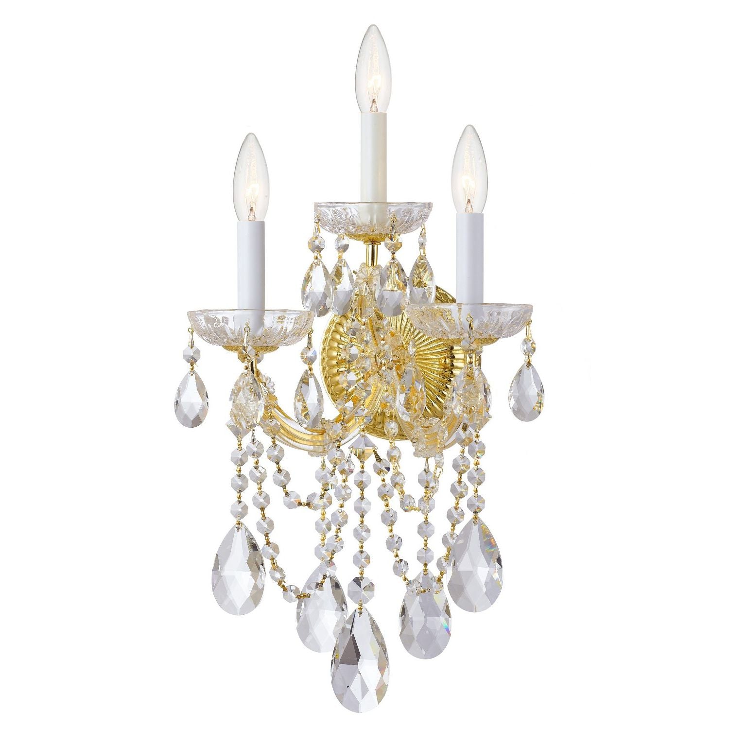 Crystorama - 4423-GD-CL-S - Three Light Wall Sconce - Maria Theresa - Gold