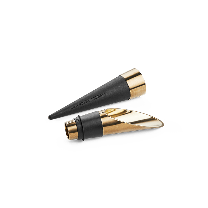 Rosendahl 18736 Grand Cru Wine Stopper and Pourer Patinated Set in Black/Patinated Steel