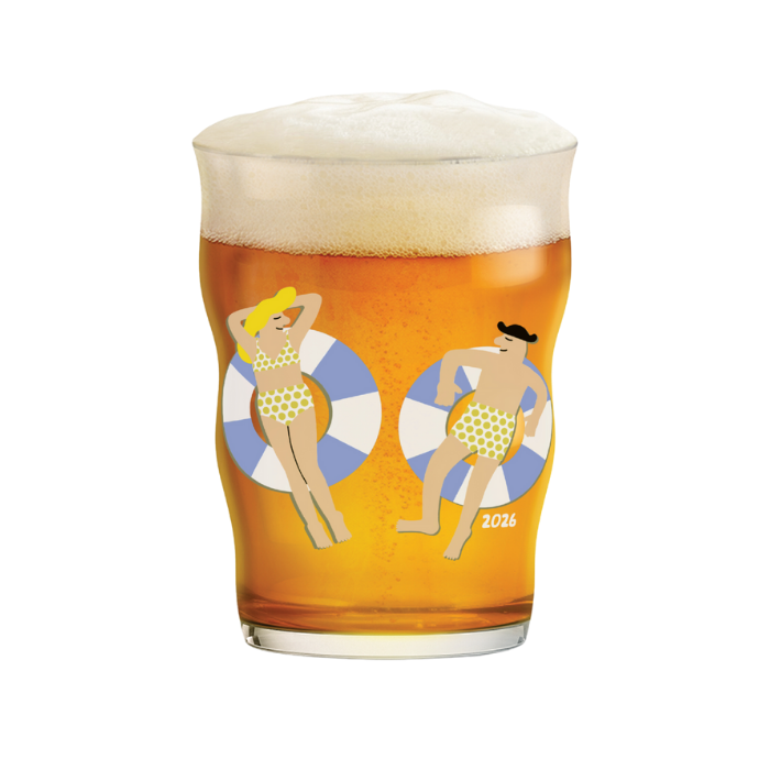 Holmegaard 4300547 Mikkeller Verre à bière annuel 2026 en verre transparent décoré