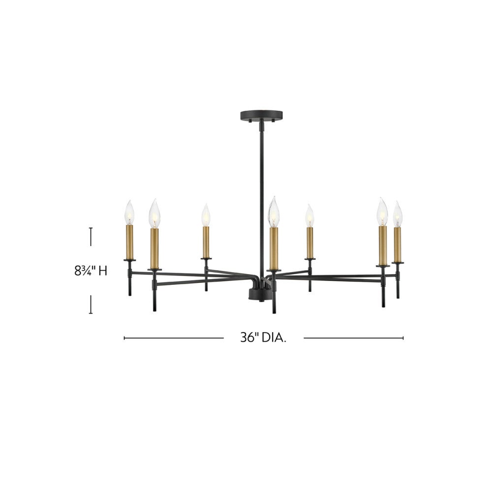 Lark 83077BK Hux Chandelier 83077 in Black