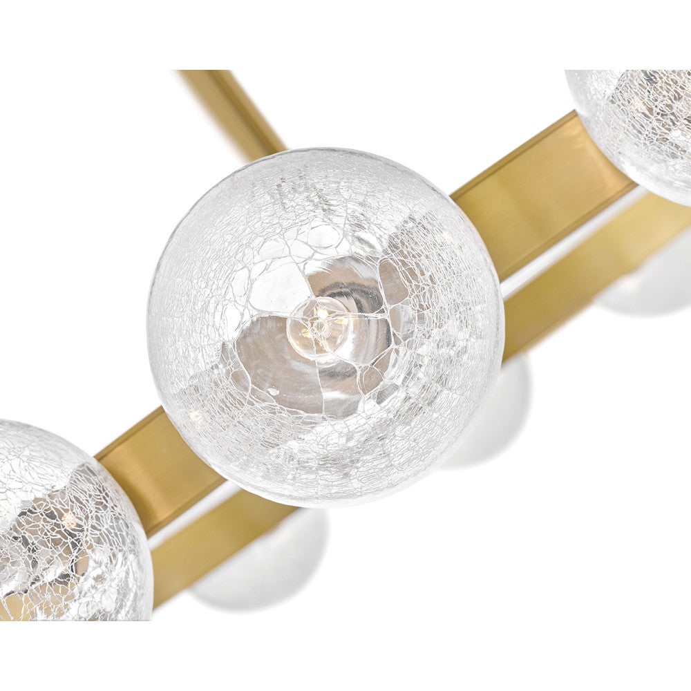 Fredrick Ramond FR30524LCB Coco Crackle Glass Chandelier in Lacquered Brass