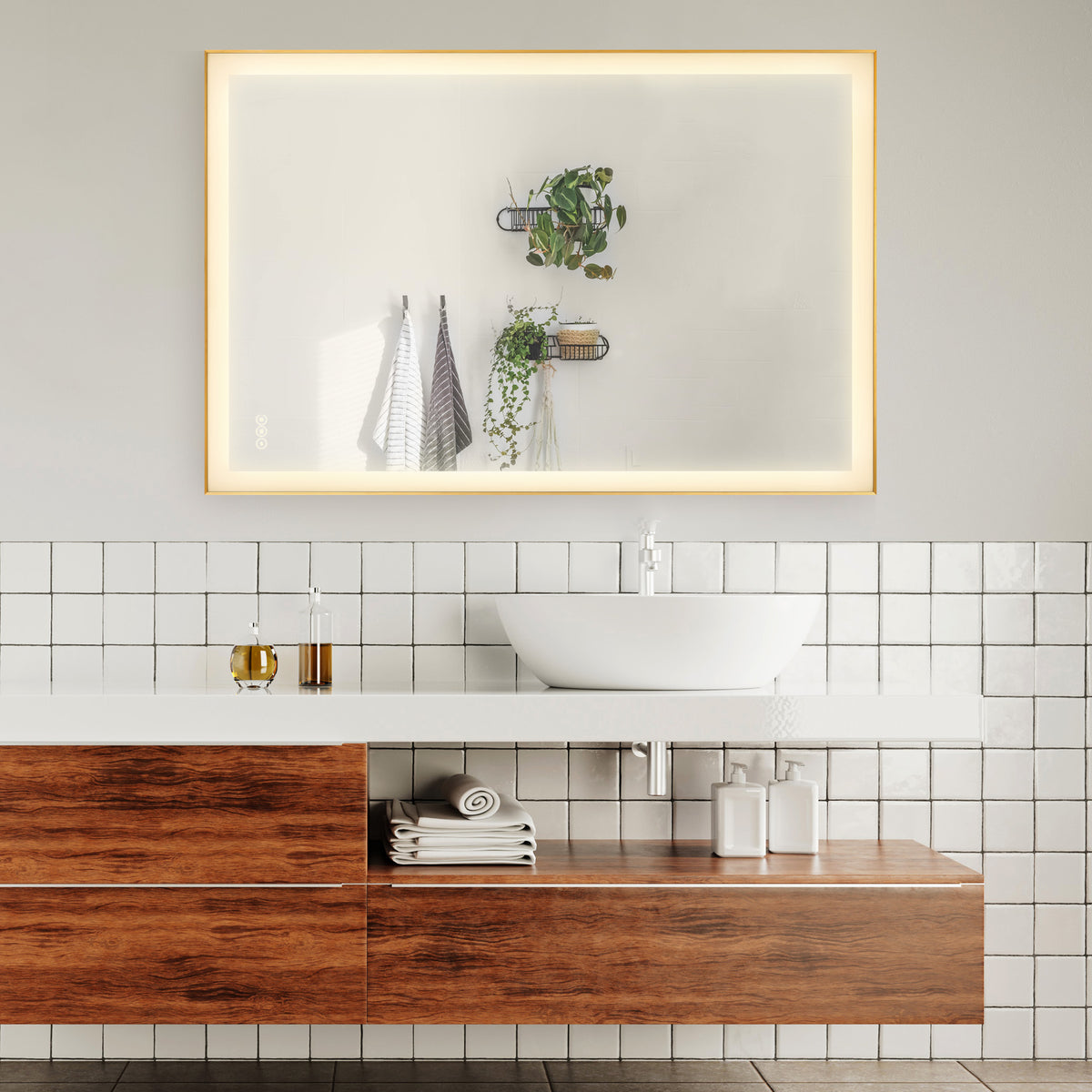 Miroir LED Paulding 2-1234-48X32 de Savoy House, couleur or