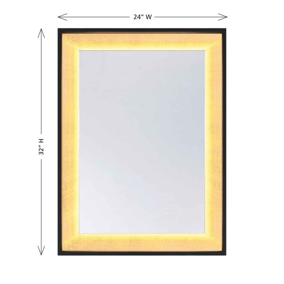 Savoy House 2-1241-24X32 Corvalis LED Mirror in Sand Black and Gold Leaf