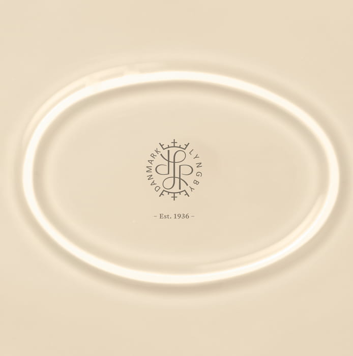 Lyngby Porcelæn 201871 Rhombe Earth Oval Serving Dish in Marble
