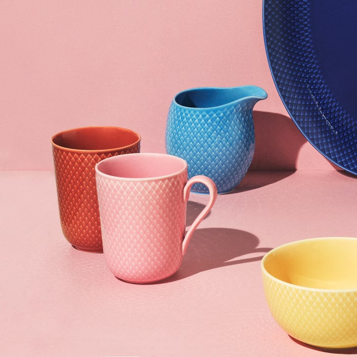 Lyngby Porcelæn 201974 Tasse couleur rhombe en rose