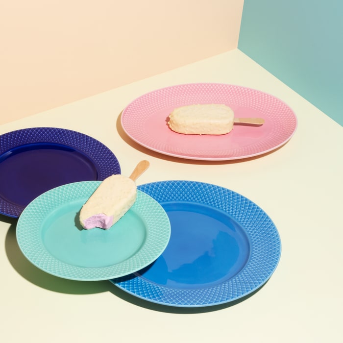 Lyngby Porcelæn 201990 Rhombe Color Plate in Aqua
