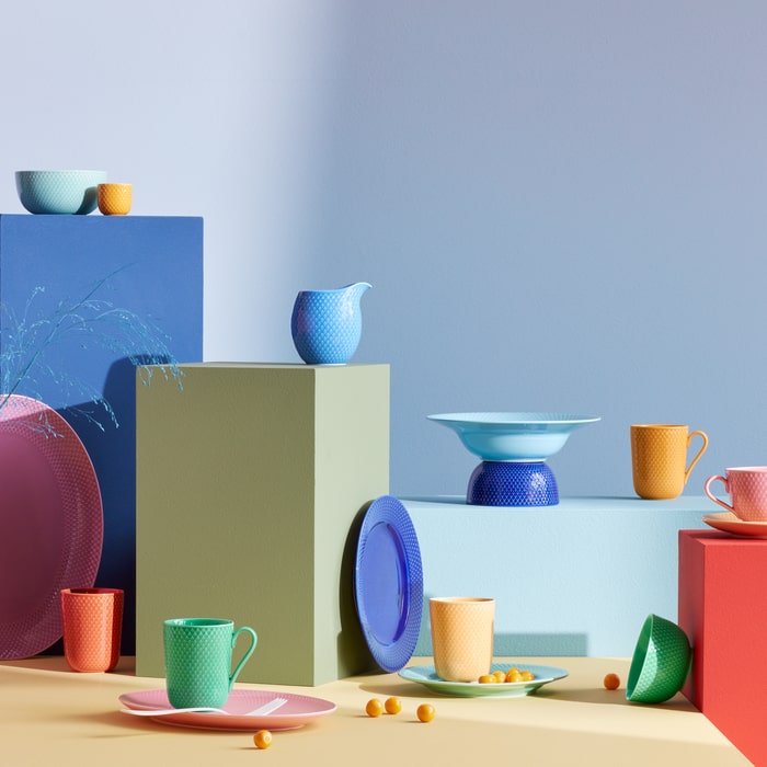 Lyngby Porcelæn 201936 Rhombe Color Plate in Dark Blue