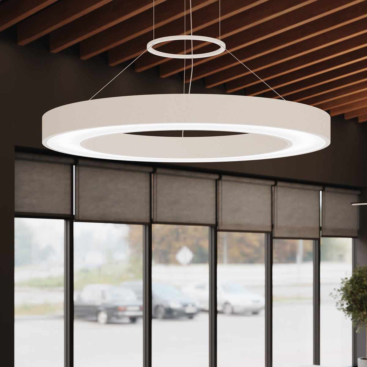 Anneau LED rond Sonneman 3982.03 Pi Suspension en blanc satiné