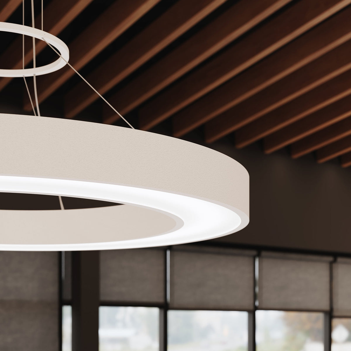 Anneau LED rond Sonneman 3982.03 Pi Suspension en blanc satiné