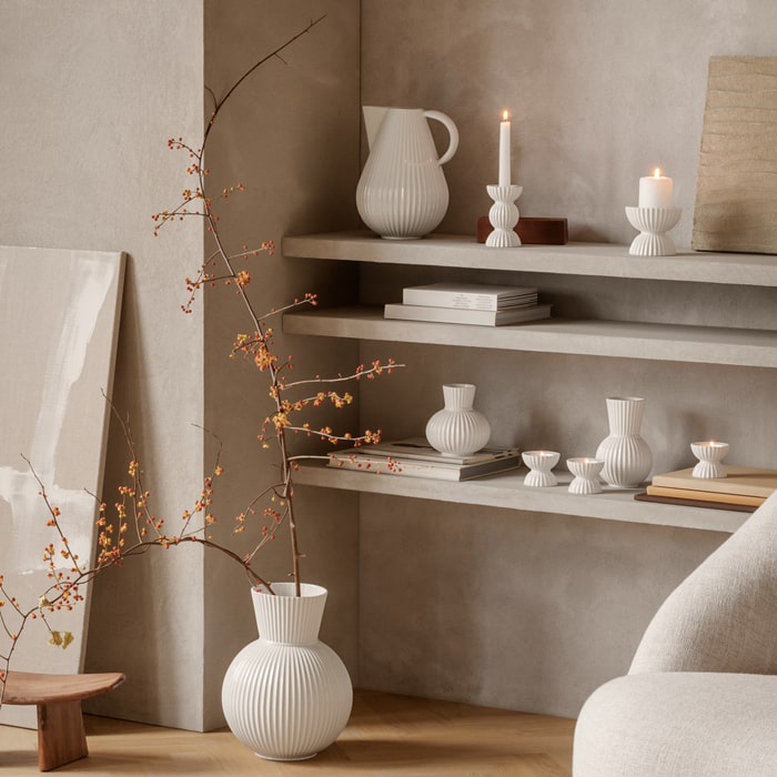 Lyngby Porcelæn 201464 Tura Candle Holder in White