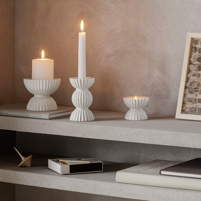 Lyngby Porcelæn 201464 Tura Candle Holder in White