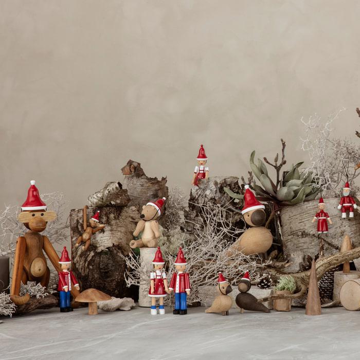 Kay Bojesen 39435 Christmas Ole Wooden Figurine in Red/Blue/White