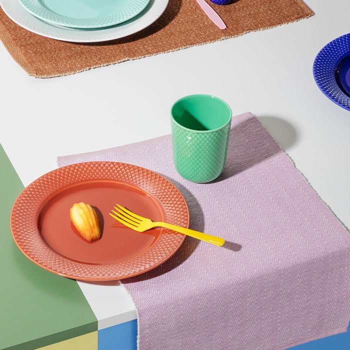 Lyngby Porcelæn 201935 Rhombe Color Plate in Terracotta