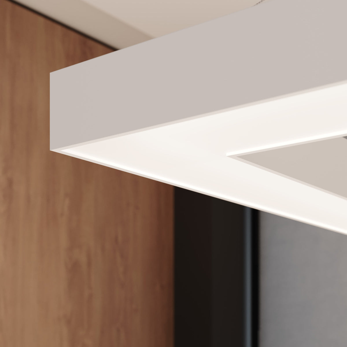 Anneau LED carré Sonneman 3986.03 Pi Suspension en blanc satiné