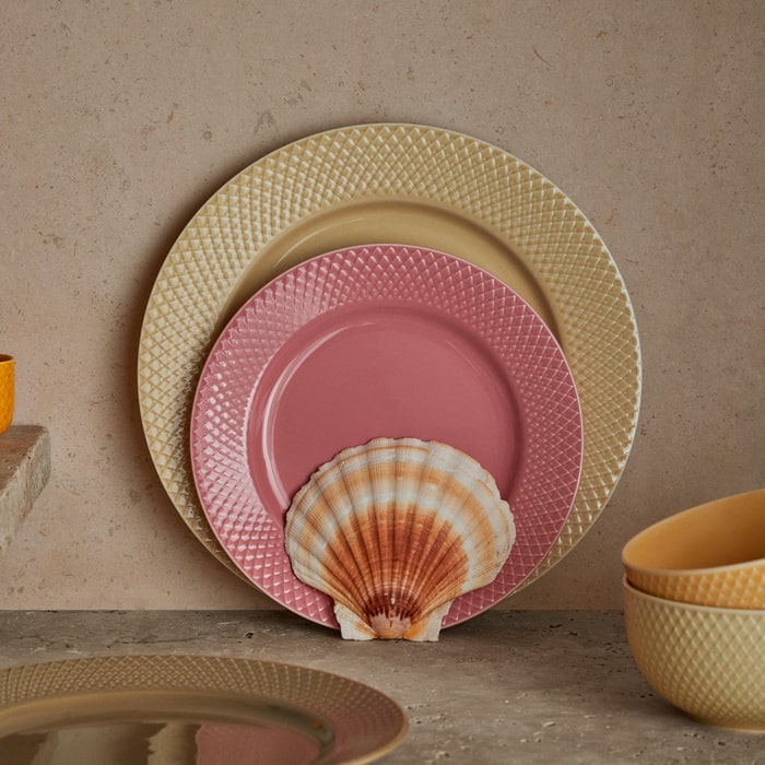 Lyngby Porcelæn 201930 Rhombe Color Plate in Rose