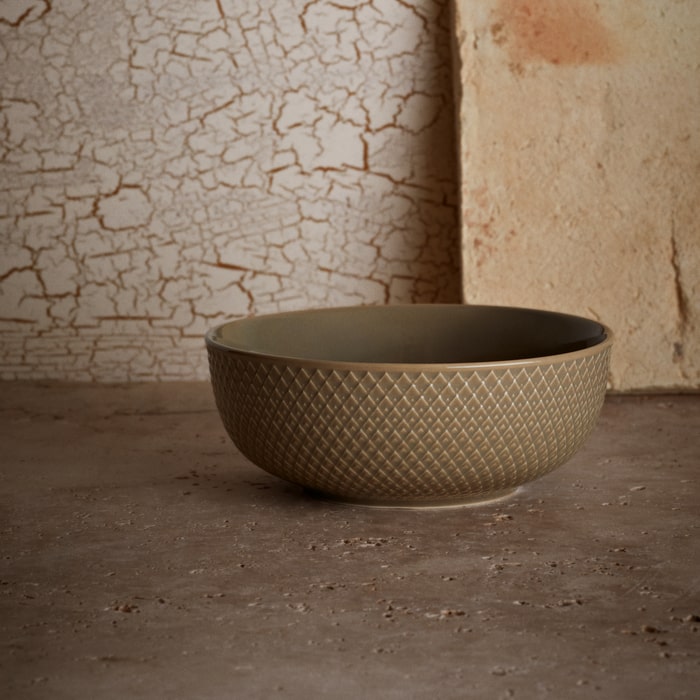 Lyngby Porcelæn 201820 Rhombe Earth Bowl in Clay
