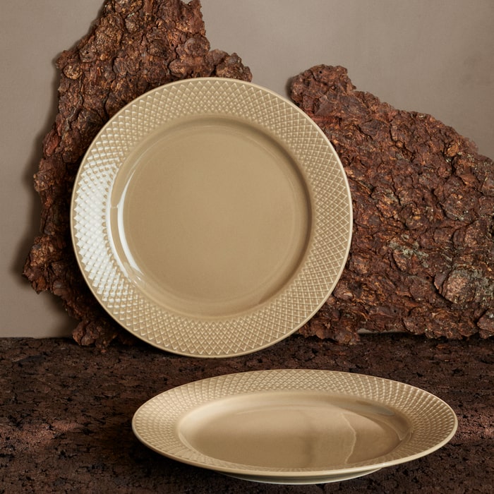 Lyngby Porcelæn 201805 Rhombe Earth Plate in Marble