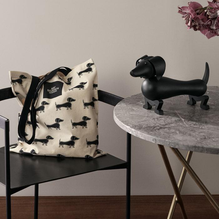 Figurine de chien en bois Kay Bojesen 39536, finition chêne teinté foncé