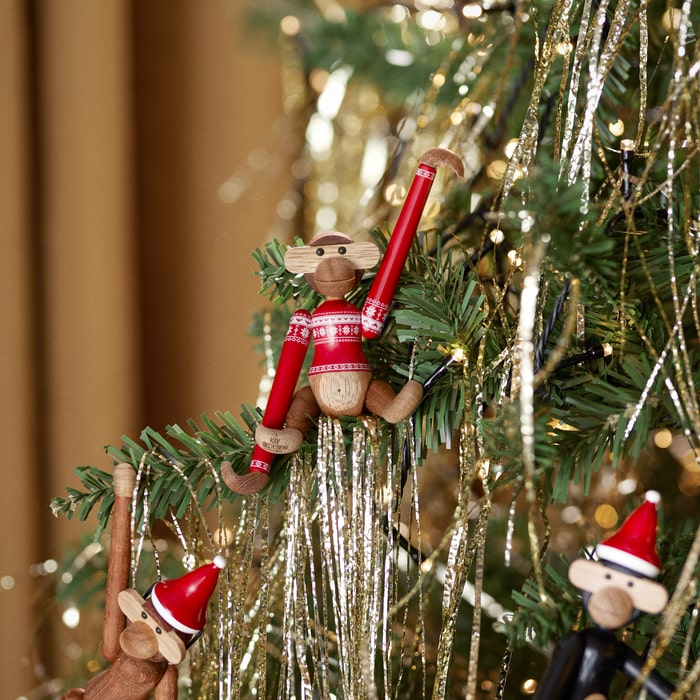 Kay Bojesen 39571 Figurine en bois de singe cavalier de Noël en teck/Limba