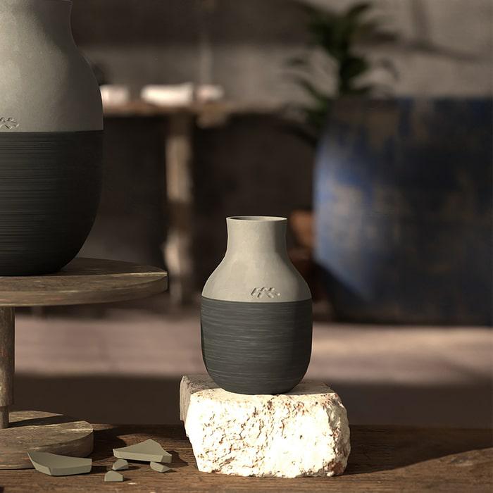 Kähler 690148 Vase circulaire Omaggio en gris anthracite