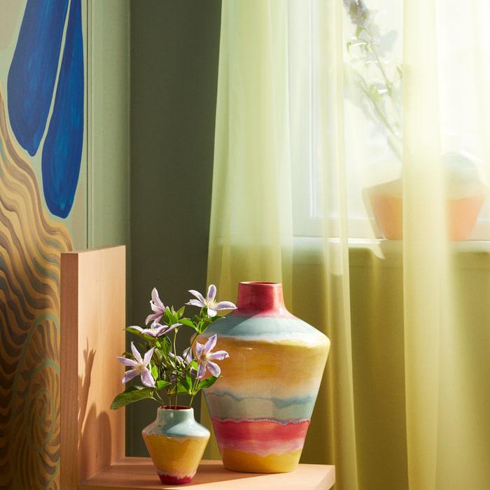 Kähler 693800 Poppery Vase in Pink/Mint/Yellow