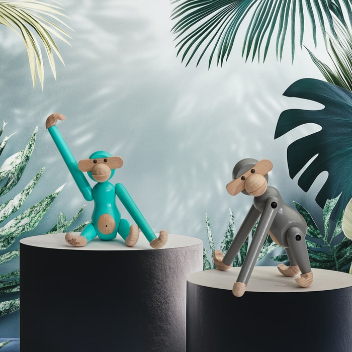 Kay Bojesen 39800 Monkey Wooden Figurine in Grey
