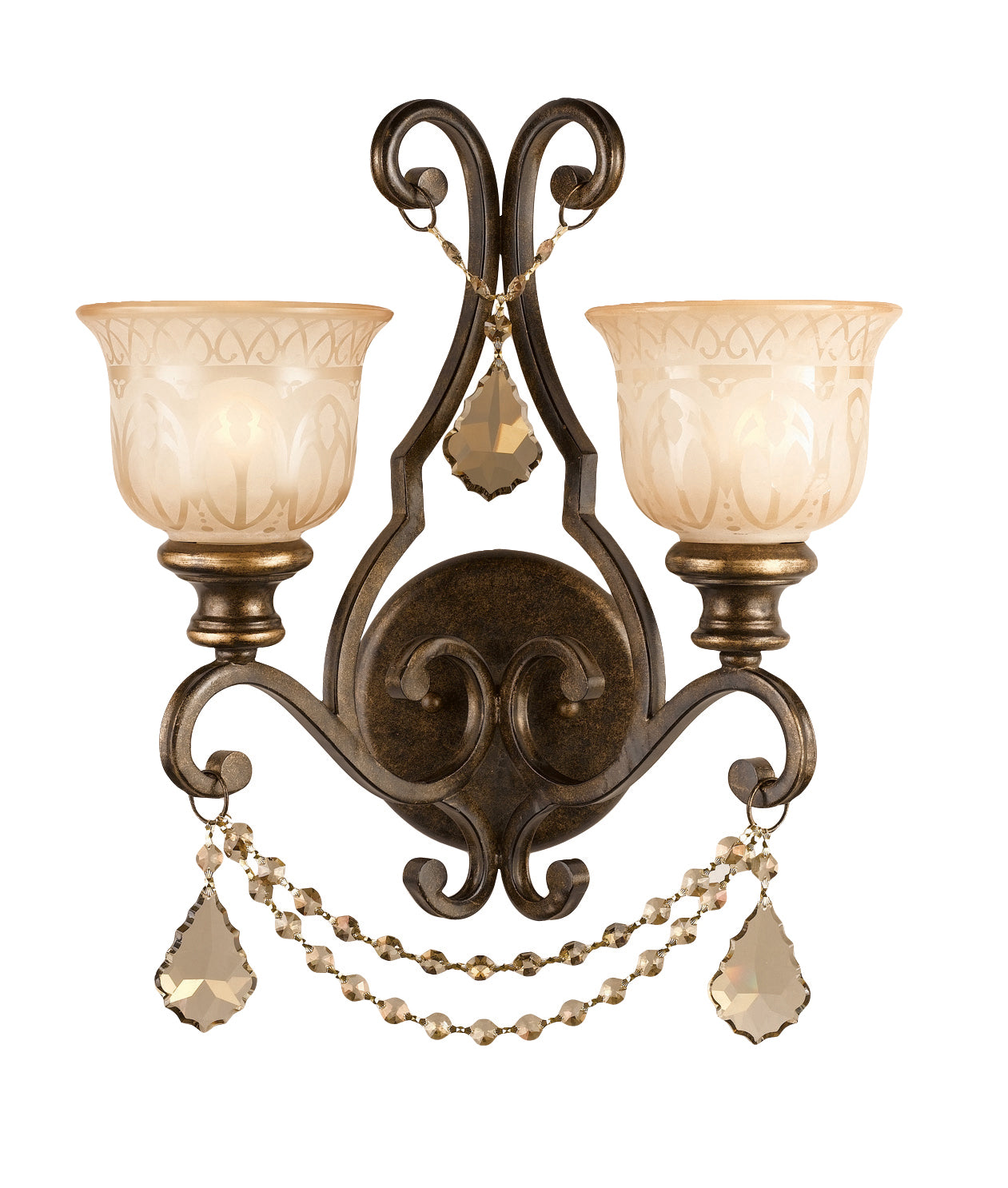 Crystorama - 7502-BU-GT-MWP - Deux feux Murale - Norwalk - Bronze Umber